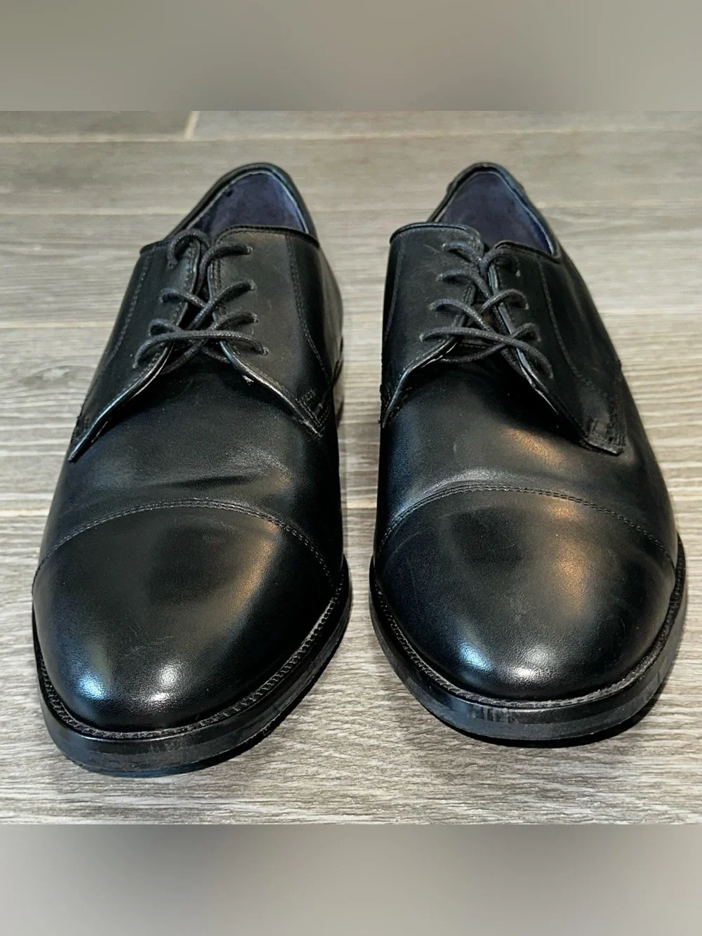 Cole Haan Lenox Hill Dress Cap Toe Oxfords Men’s 10 Black Leather Derby Shoes